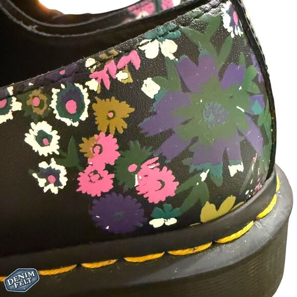 Dr Marten BLACK+MULTI Vintage Floral VINTAGE FLORAL LEATHER MARY JANE SHOES NEW! - Picture 14 of 16